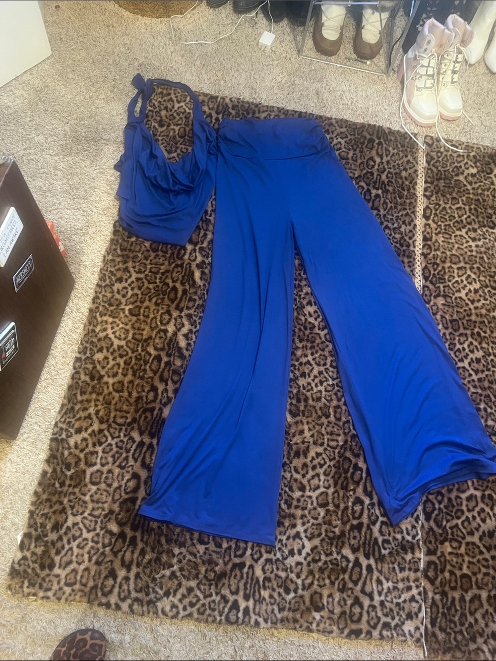 Fashion Nova Cobalt Blue Wide-Leg Jumpsuit